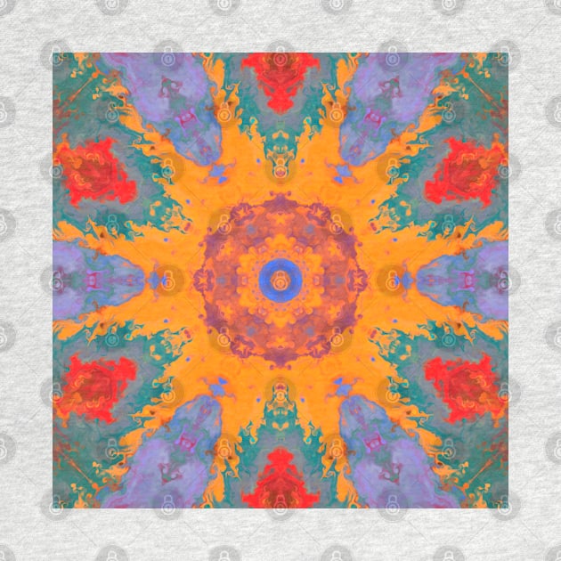 Psychedelic Hippie Orange Purple and Red by WormholeOrbital